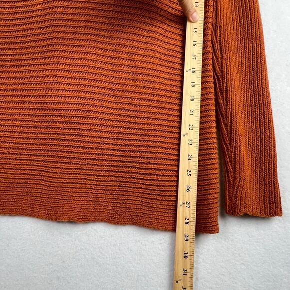 Elisabetta M Mohair/Wool Asymmetric Cardigan Sweater Made In Italy Burnt Siena - Picture 12 of 12